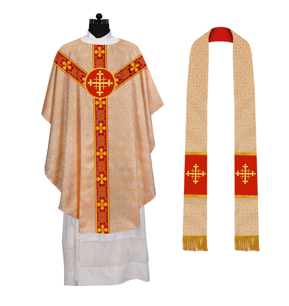 Gothic Chasuble - Y Type with woven braids