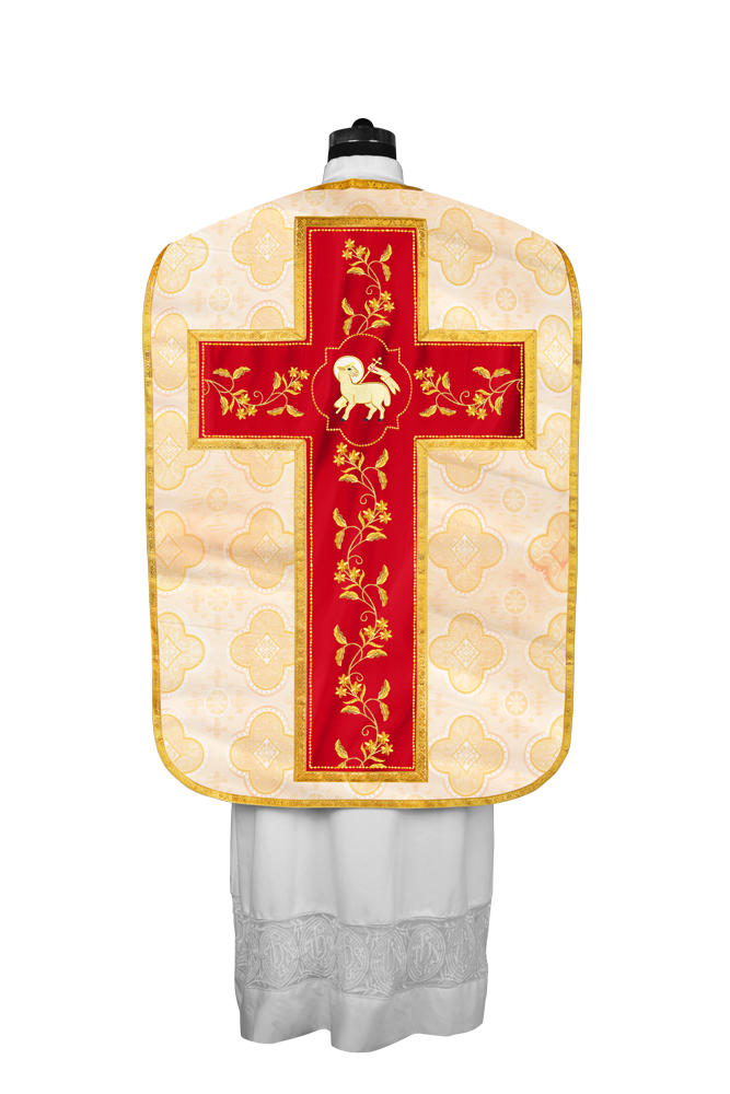 Elegant Roman chasuble vestment - Floral collection