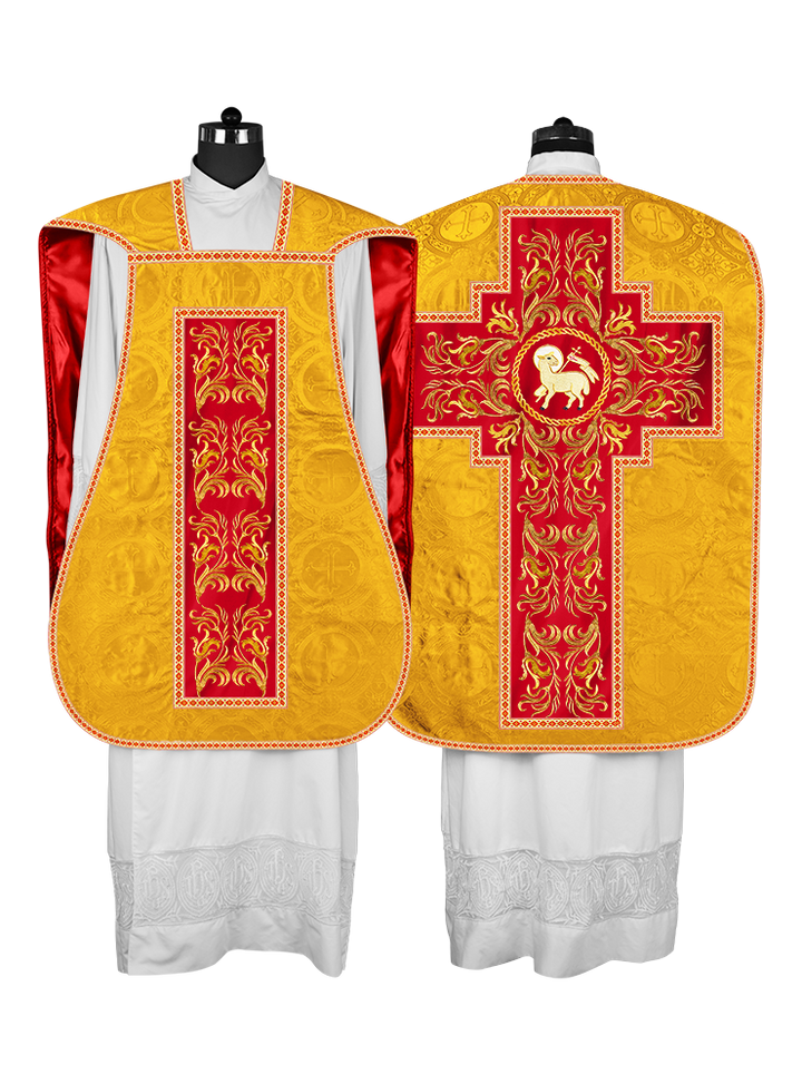 Roman Chasuble Vestment  with Woven Braids and Trims