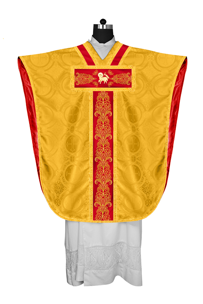 BORROMEAN CHASUBLE WITH EMBROIDERED LACE