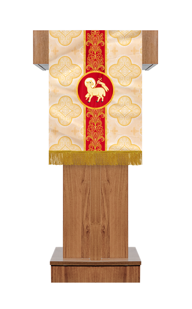 PULPIT/LECTERN WITH GOLDEN EMBROIDERY TRIM