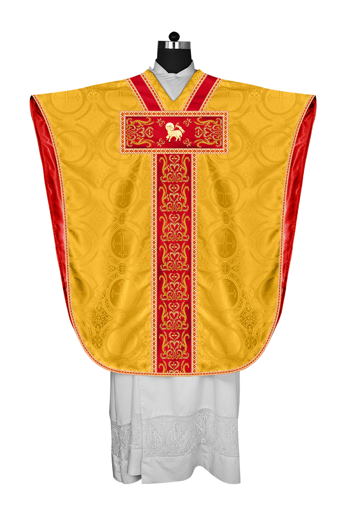 BORROMEAN CHASUBLE VESTMENT ENHANCED WITH MOTIFS AND TRIMS
