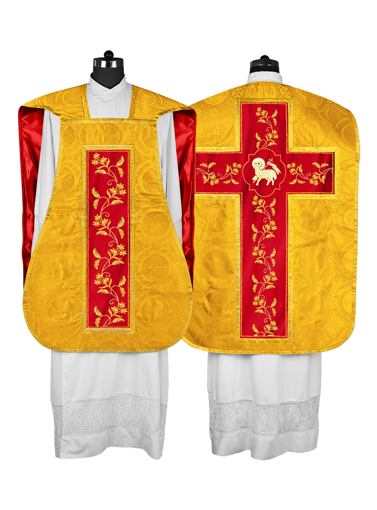 Elegant Roman chasuble vestment - Floral collection