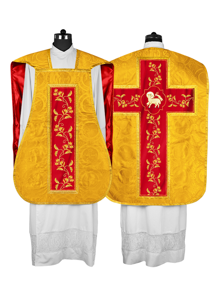 Elegant Roman chasuble vestment - Floral collection