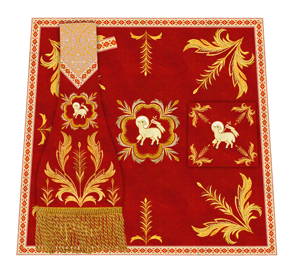 Mass Set Vestment with Embroidery Trims