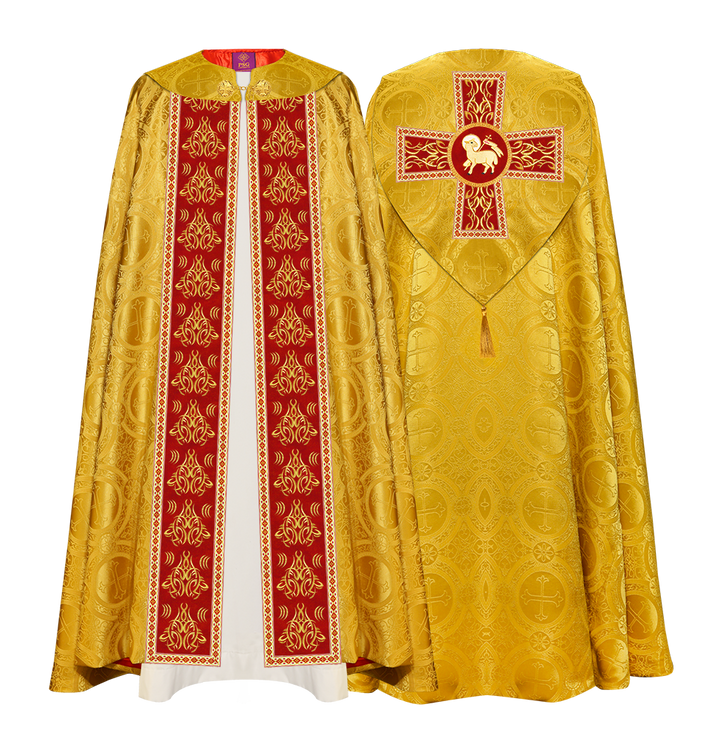 GOTHIC COPE VESTMENTS WITH LITURGICAL EMBROIDERY AND TRIMS