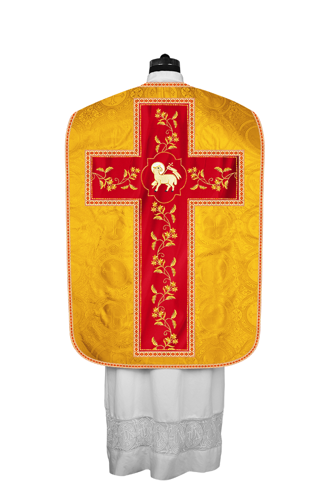 Roman Chasuble vestment with Floral Design and Trims