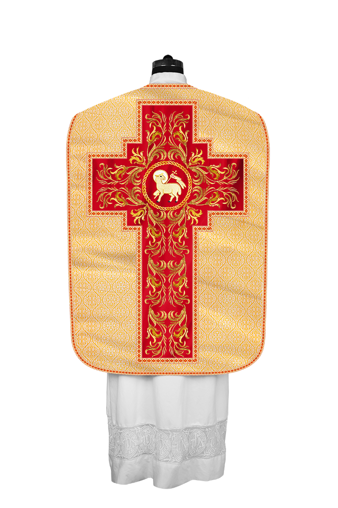 Roman Chasuble Vestment  with Woven Braids and Trims