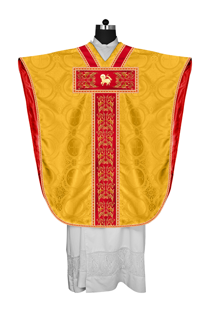 LITURGICAL BORROMEAN CHASUBLE WITH DETAILED EMBROIDERY AND TRIMS