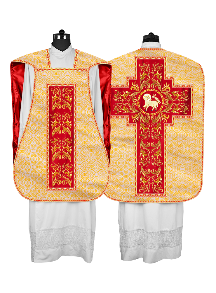 Roman Chasuble Vestment  with Woven Braids and Trims