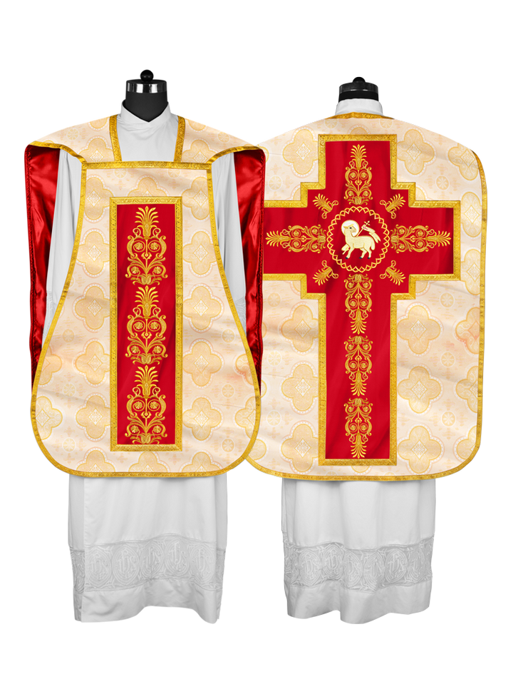 Elegant Roman Fiddleback Chasuble Vestment - Victoria Collection
