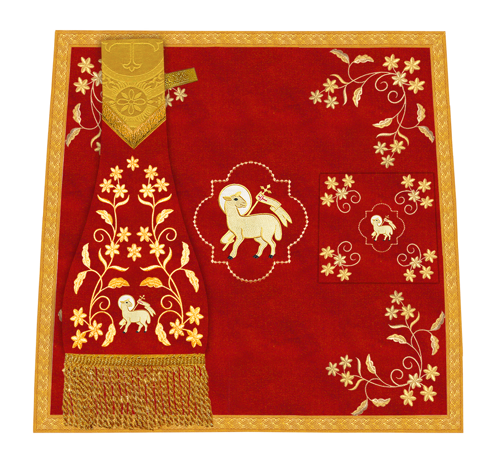 Beautiful mass set with golden embroidery - Floral collection