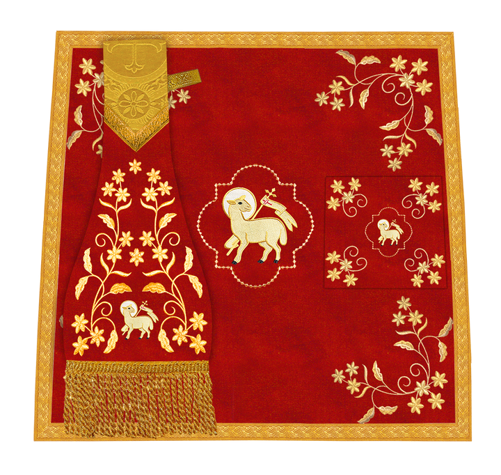 Beautiful mass set with golden embroidery - Floral collection