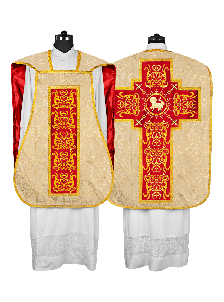 Fiddleback vestment with golden orphrey - Spiritus Collection