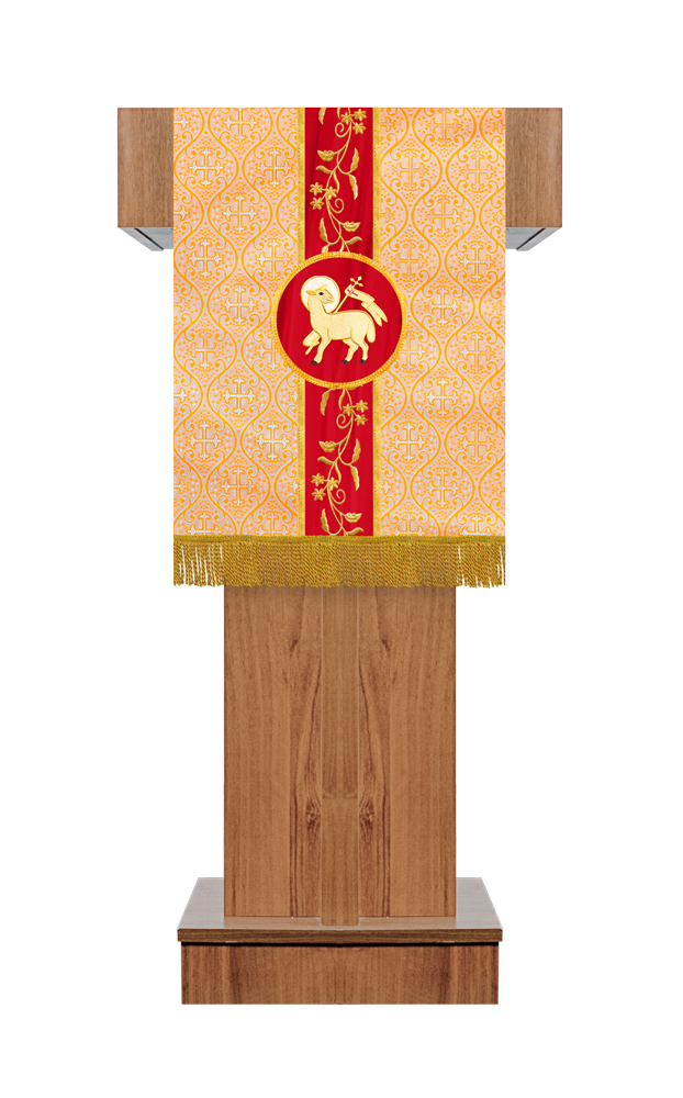 PULPIT/LECTERN WITH ADORNED FLORAL TRIM