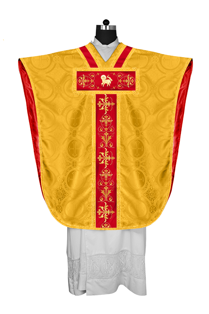 ST PHILIP NERI CHASUBLE WITH EMBROIDERED LACE