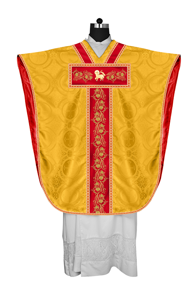 BORROMEAN CHASUBLE VESTMENT WITH GRAPES EMBROIDERY AND TRIMS