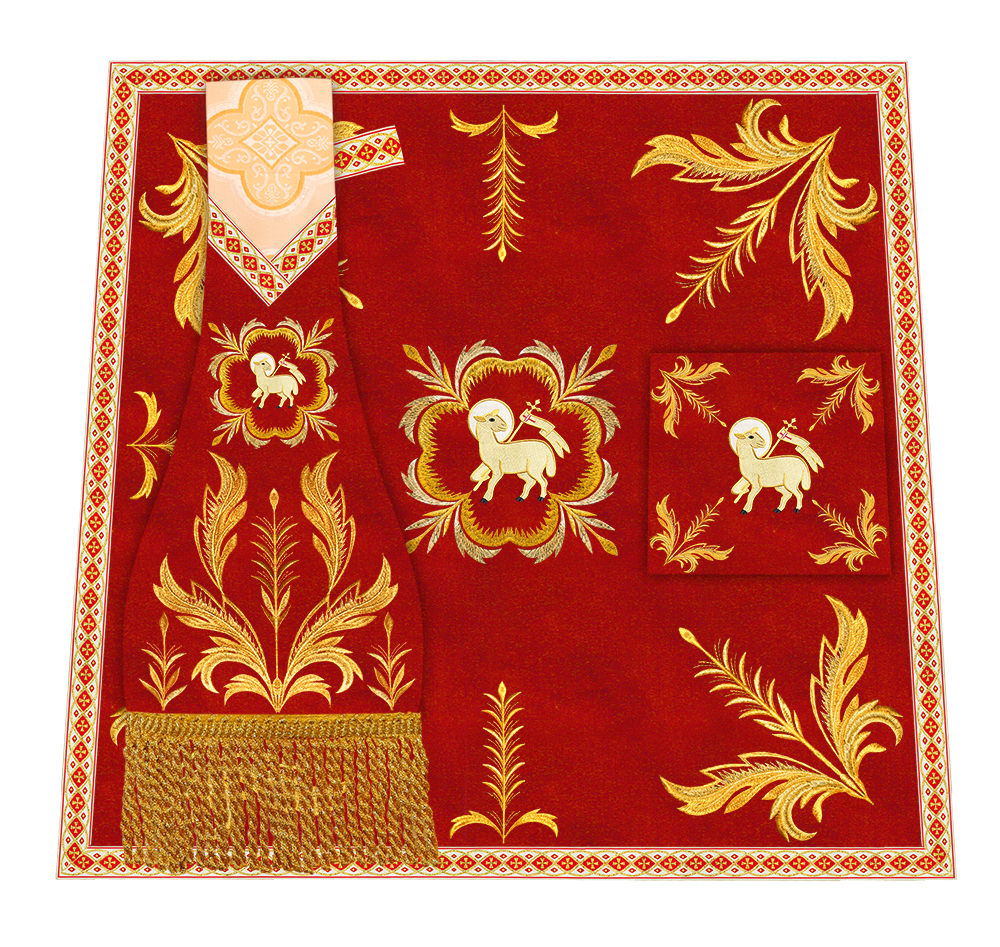 Mass Set Vestment with Embroidery Trims