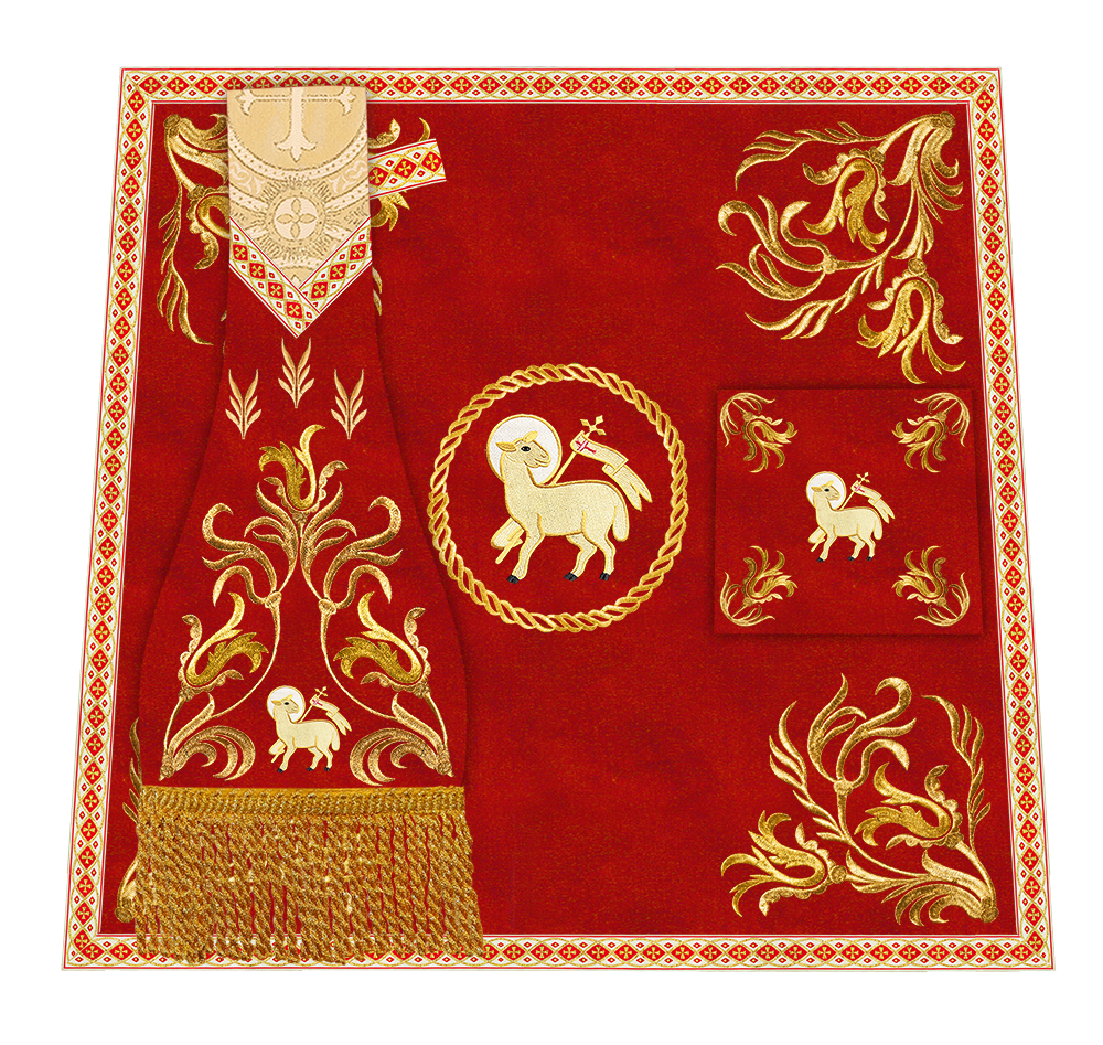 Mass Set Vestment with Embroidered Motif