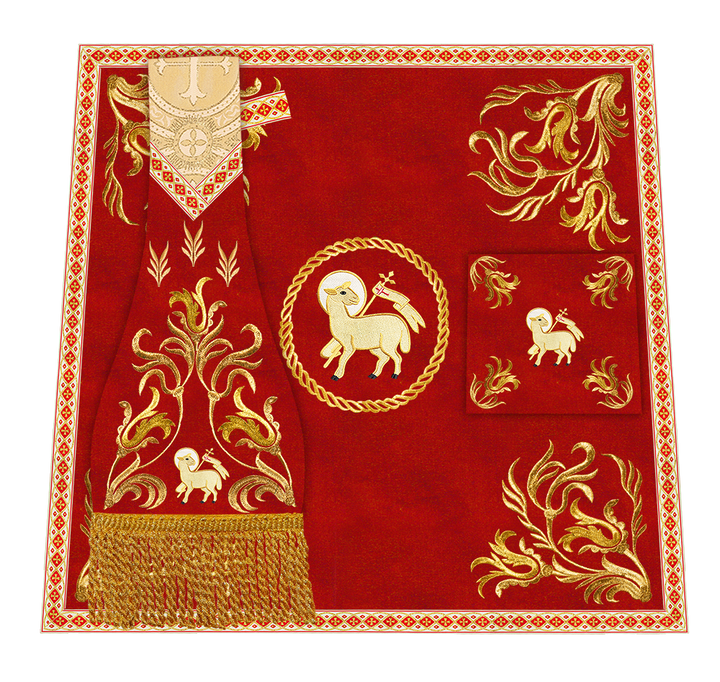 Mass Set Vestment with Embroidered Motif