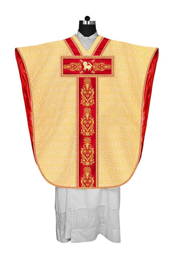 BORROMEAN CHASUBLE VESTMENT WITH DETAILED BRAIDS AND TRIMS