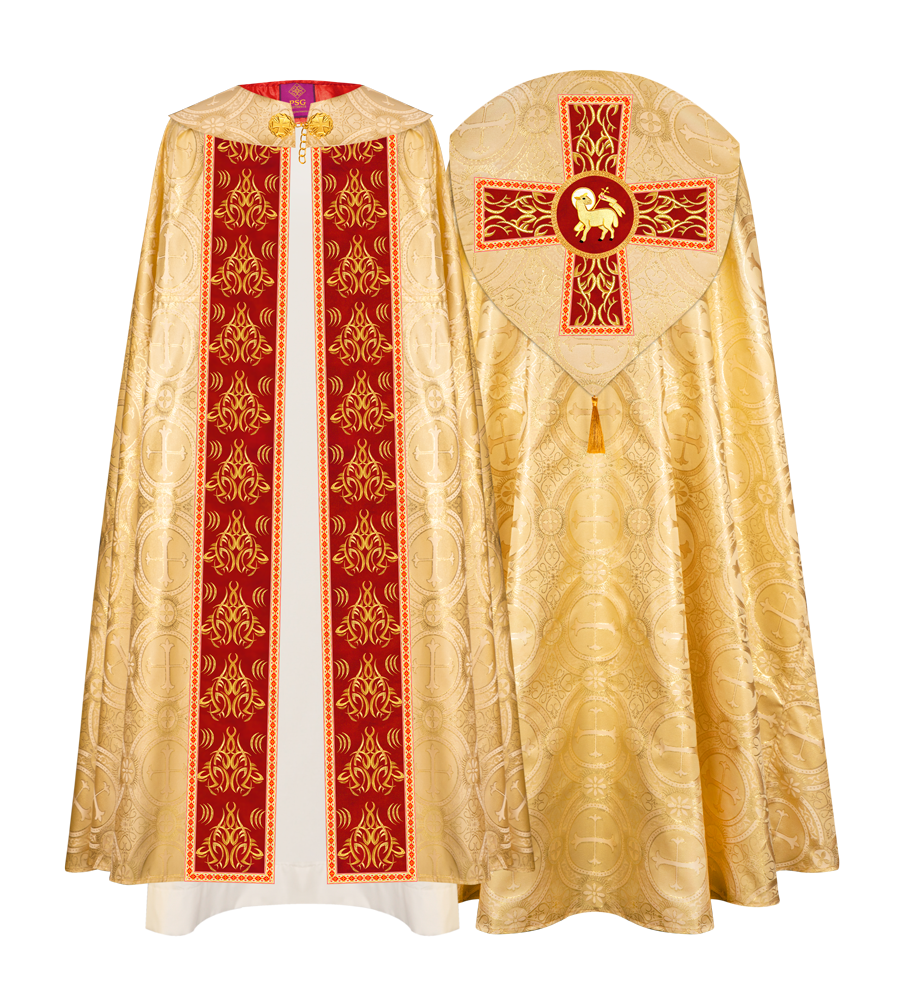 GOTHIC COPE VESTMENTS WITH LITURGICAL EMBROIDERY AND TRIMS