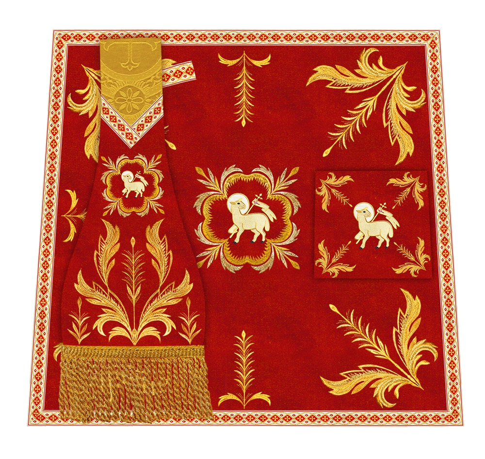 Mass Set Vestment with Embroidery Trims