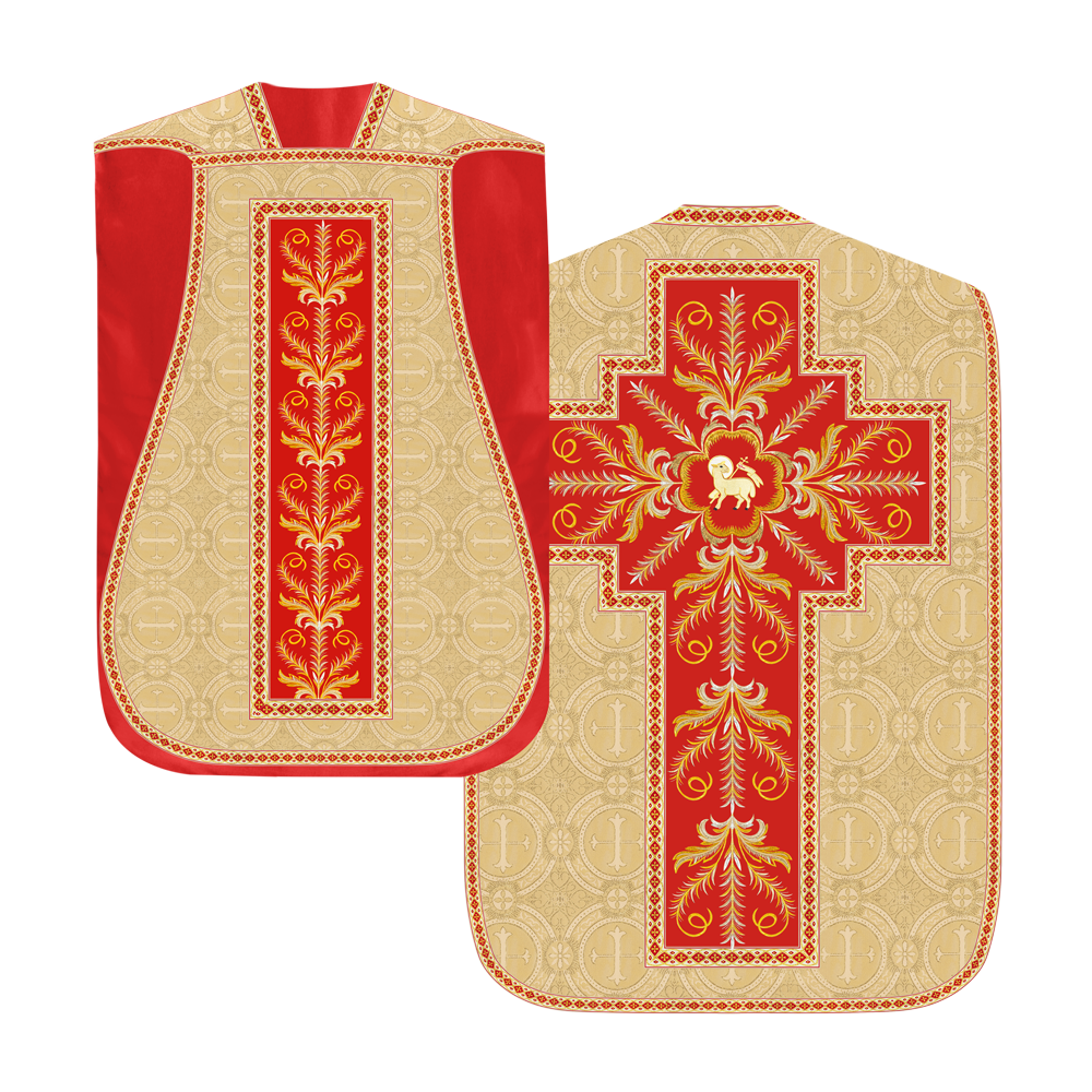 Roman Chasuble Vestment with Detailed Orphrey