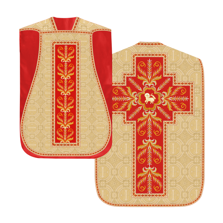 Roman Chasuble Vestment with Detailed Orphrey