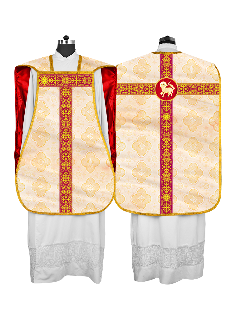 Fiddleback Vestment with Motif and Woven Braided Trims