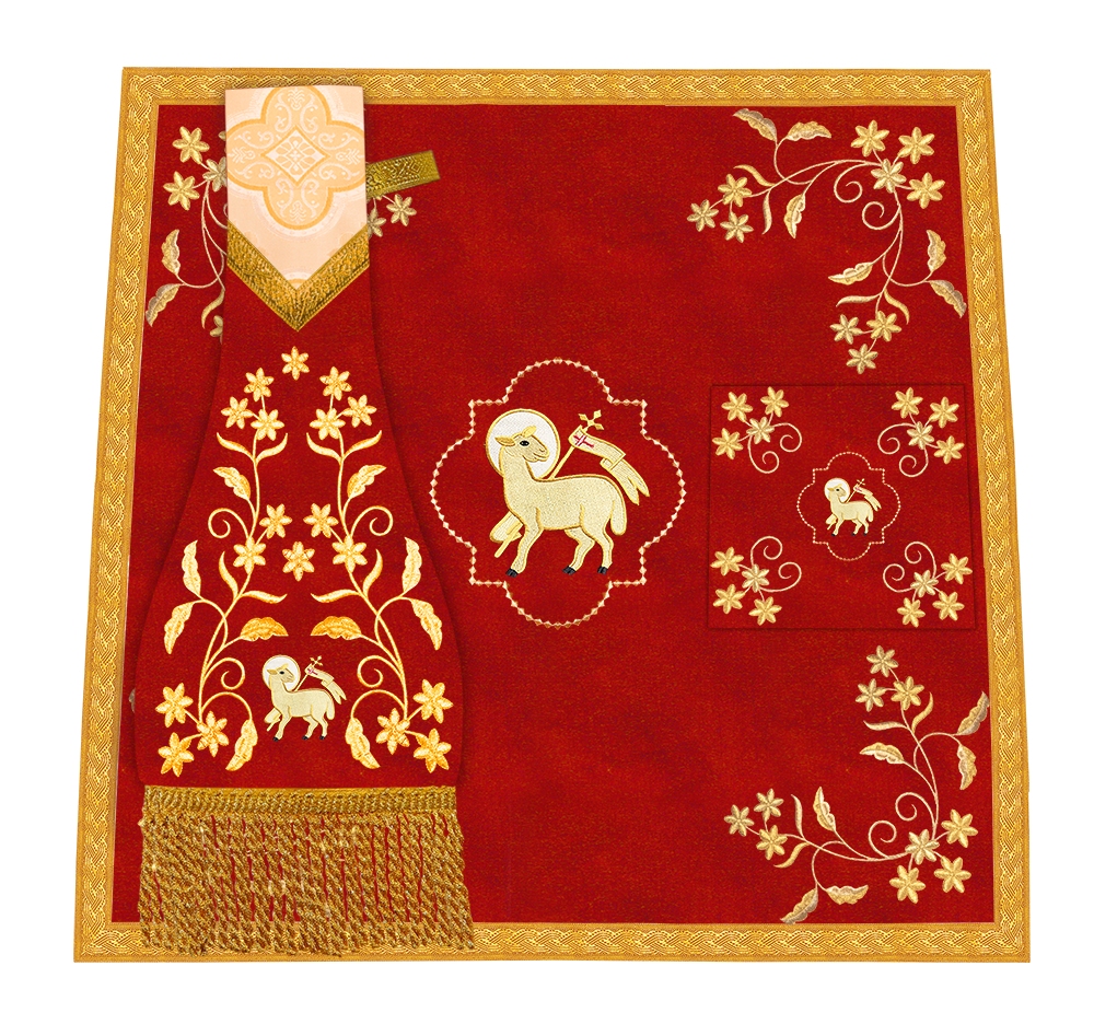 Beautiful mass set with golden embroidery - Floral collection