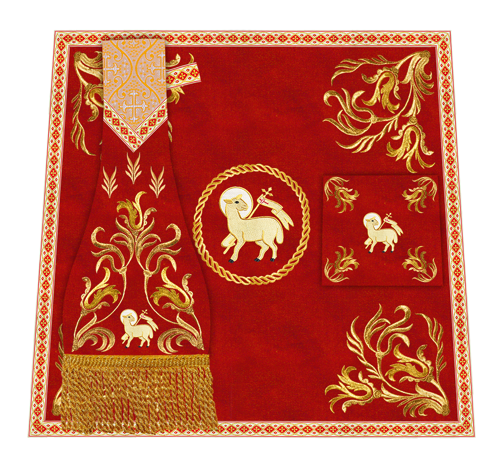 Mass Set Vestment with Embroidered Motif