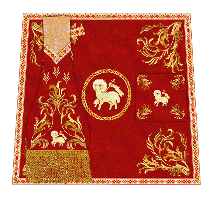Mass Set Vestment with Embroidered Motif
