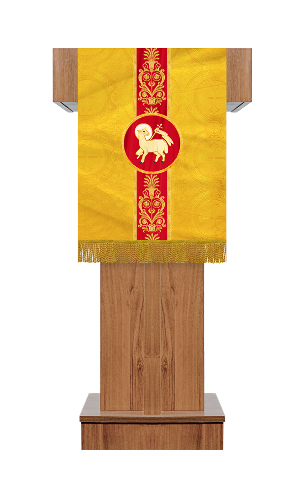 PULPIT/LECTERN WITH LITURGICAL MOTIF AND TRIM