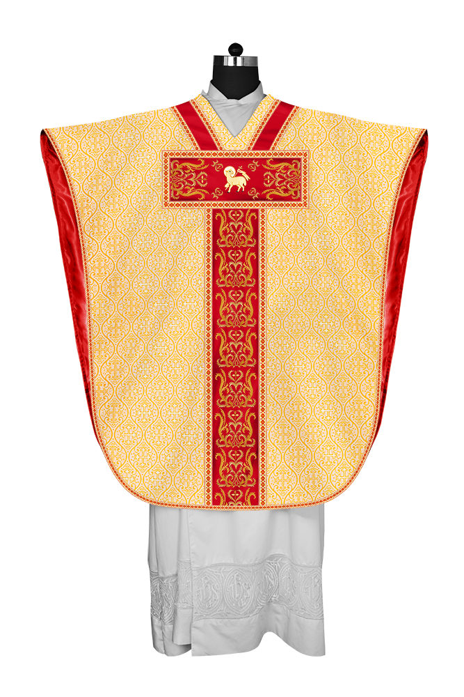 BORROMEAN CHASUBLE VESTMENT ENHANCED WITH MOTIFS AND TRIMS