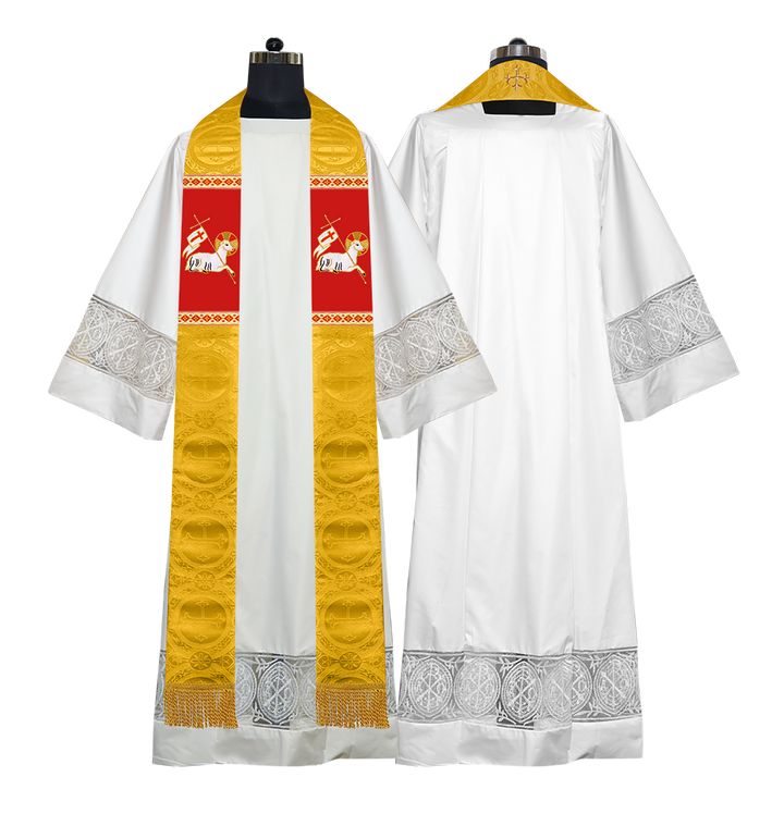 Embroidered Lamb Liturgical Clergy Stole