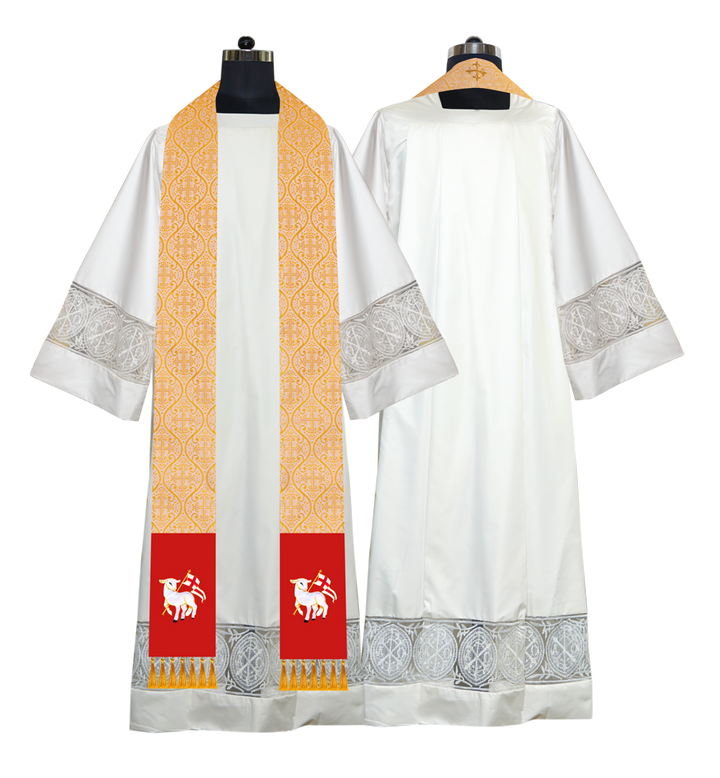 Embroidered Minister Stole with Spiritual Motif