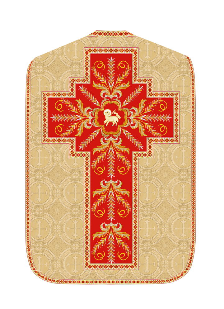 Roman Chasuble Vestment with Detailed Orphrey