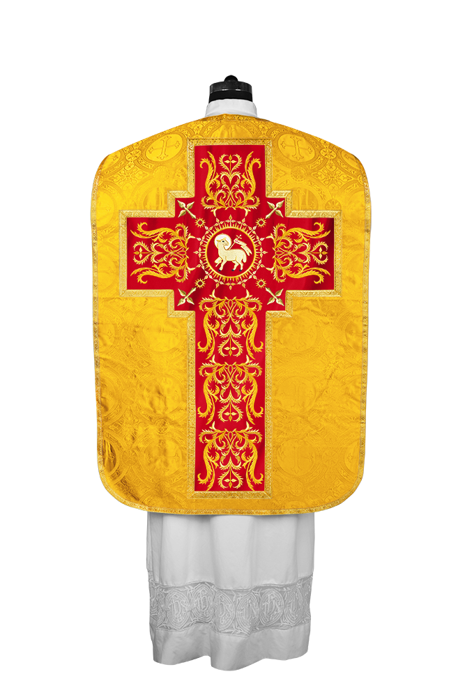Fiddleback vestment with golden orphrey - Spiritus Collection