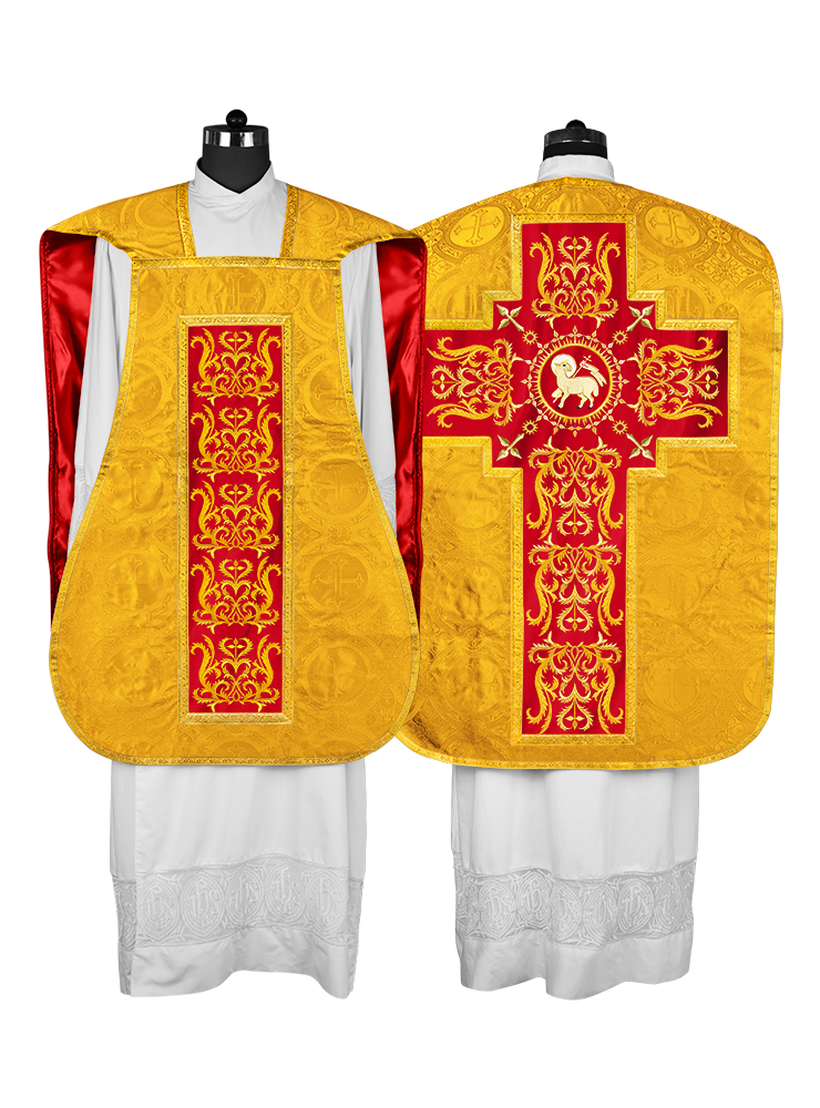 Fiddleback vestment with golden orphrey - Spiritus Collection