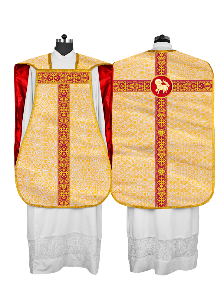 Fiddleback Vestment with Motif and Woven Braided Trims