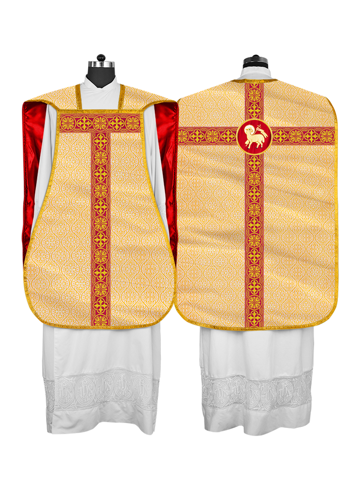 Fiddleback Vestment with Motif and Woven Braided Trims