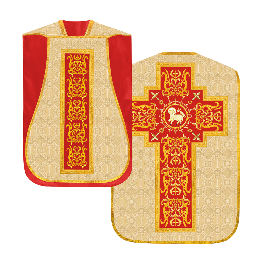 Fiddleback vestment with golden orphrey - Spiritus Collection