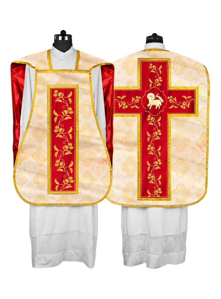 Elegant Roman chasuble vestment - Floral collection