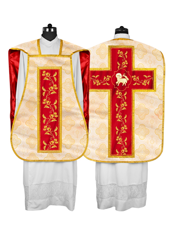 Elegant Roman chasuble vestment - Floral collection