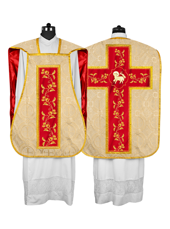 Elegant Roman chasuble vestment - Floral collection