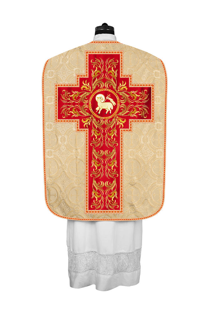 Roman Chasuble Vestment  with Woven Braids and Trims