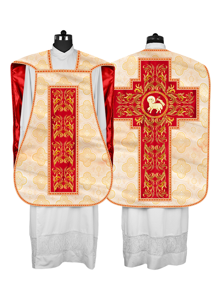 Roman Chasuble Vestment  with Woven Braids and Trims
