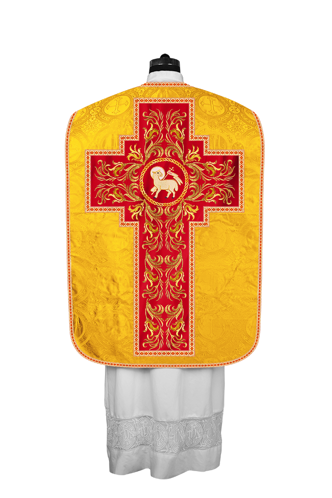Roman Chasuble Vestment  with Woven Braids and Trims