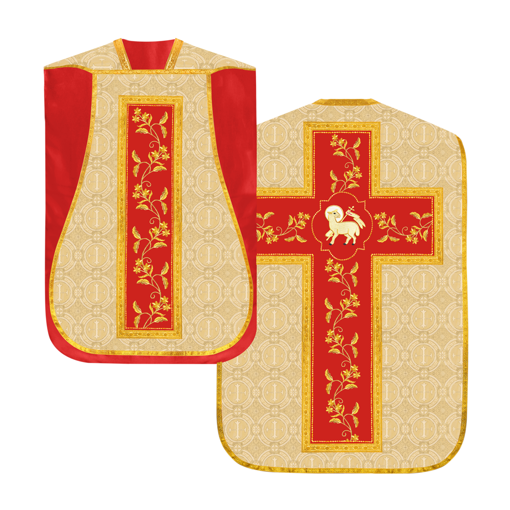 Elegant Roman chasuble vestment - Floral collection